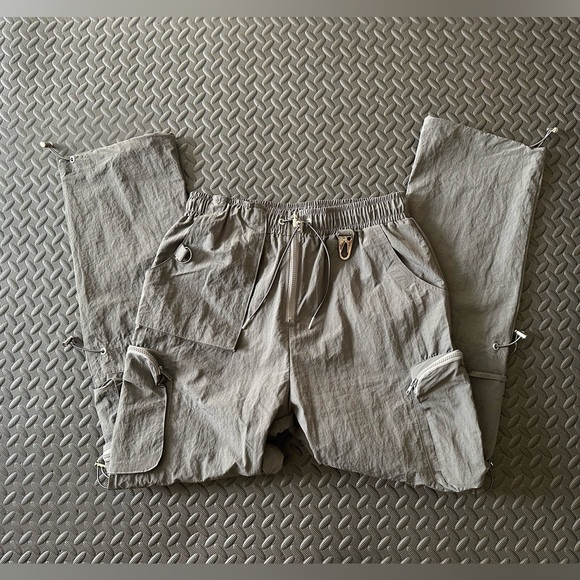 Kody Phillips Nylon Parachute Pants- CHARCOAL Sz Medium Heavy-Weight Nylon - Picture 4 of 8